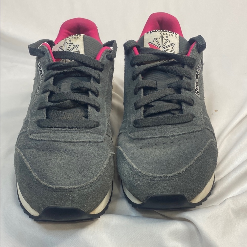 Reebok Classic Leather Ripple Gray and Pink Sneakers, Size 8.5 - Picture 2 of 7